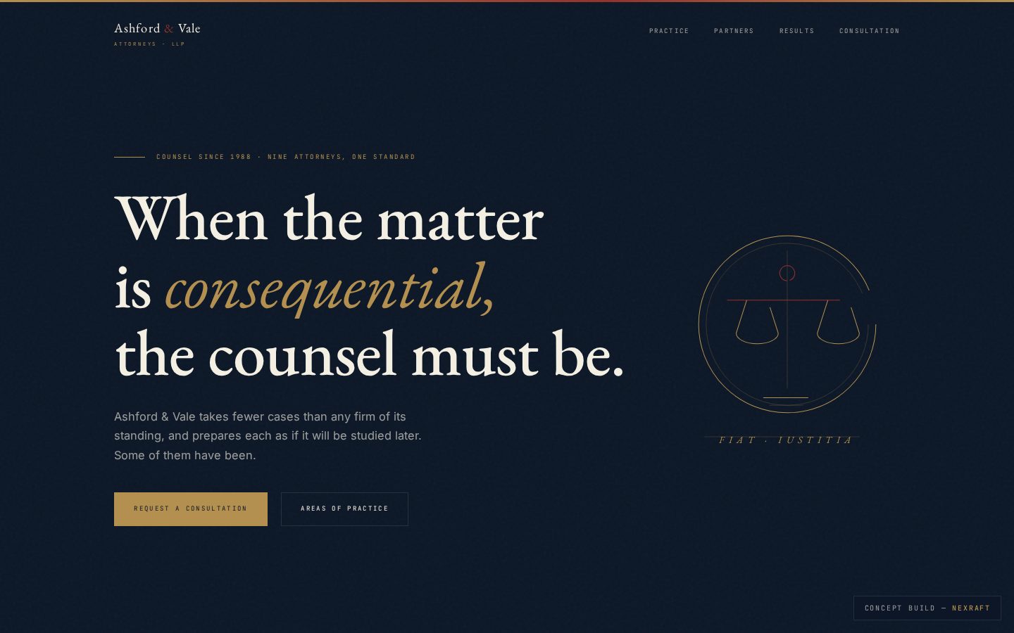 Ashford & Vale — law firm concept site