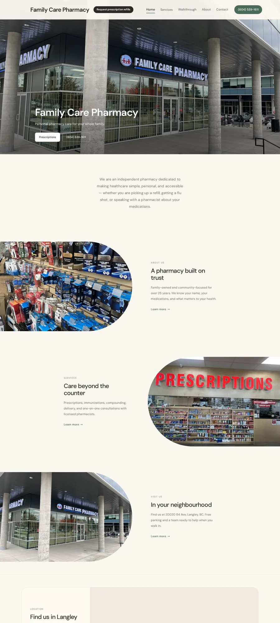 Family Care Pharmacy website