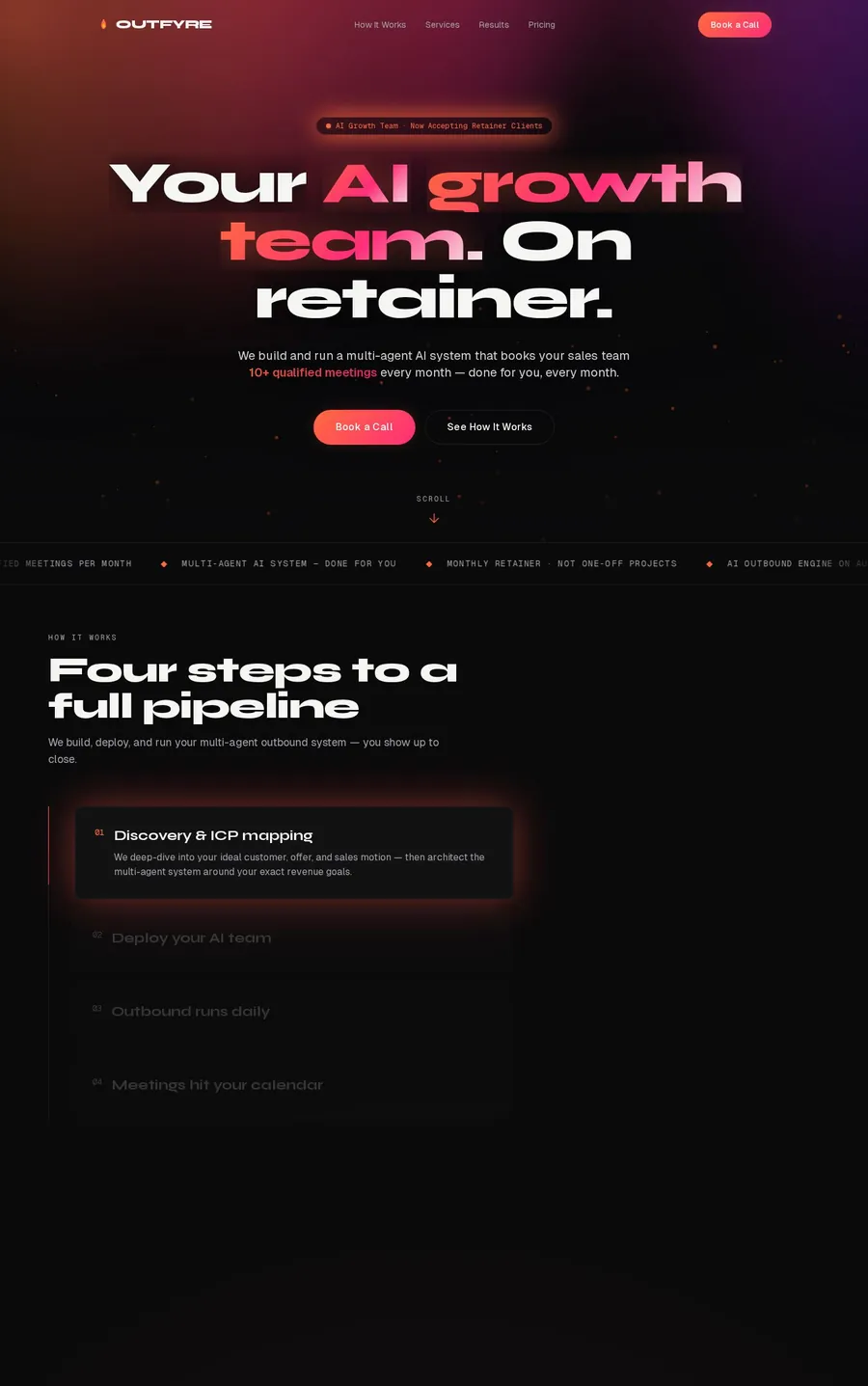 Outfyre website — AI growth studio
